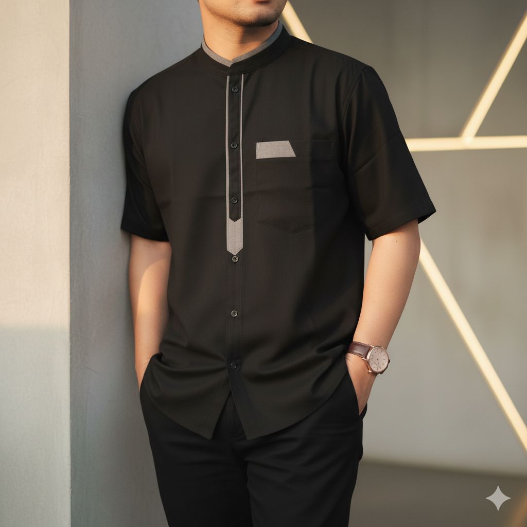 Baju Koko Pria Dewasa Kemeja Lebaran Remaja Cowok Kondangan Muslimin Fashion Lelaki Muslim Idul Fitr