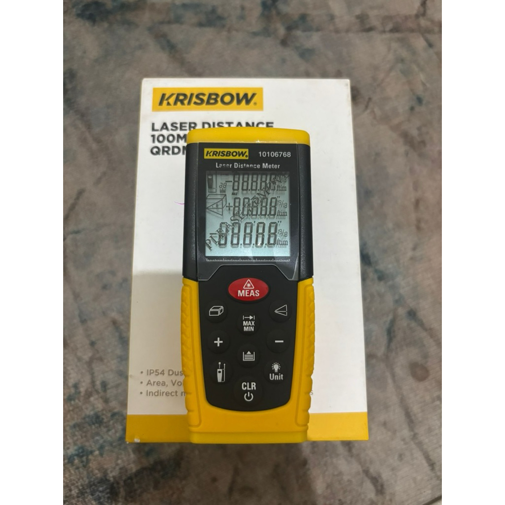 Laser Distance Meter Krisbow Meteran Laser 100M 10106768 Krisbow