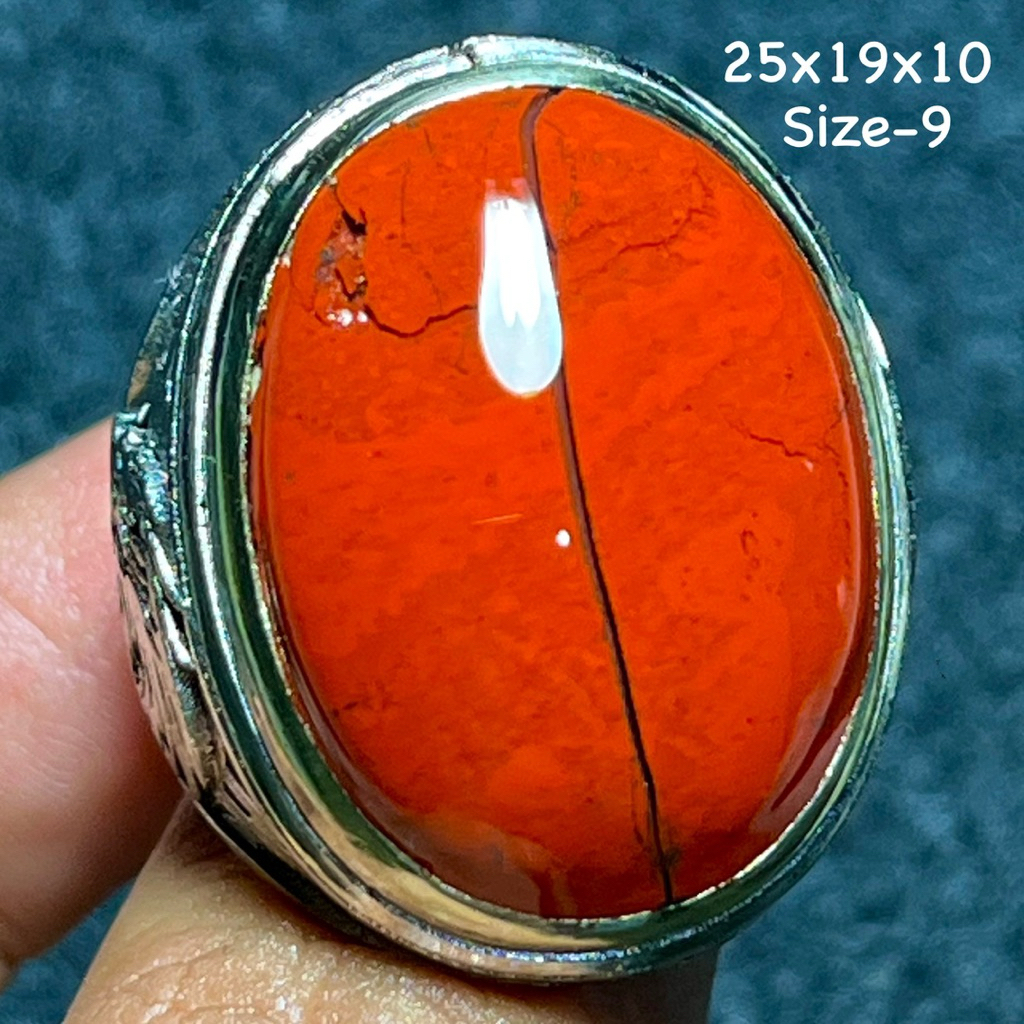 Cincin Batu Akik Natural Garut Merah Kendit (Asli Alam)