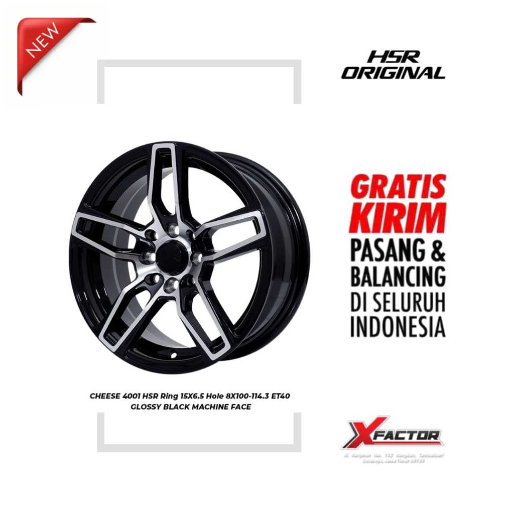 VELG R15 HSR CHEESE 4001 HSR R15X6,5 PCD 4X100-4X114,3 ET40 GBMF