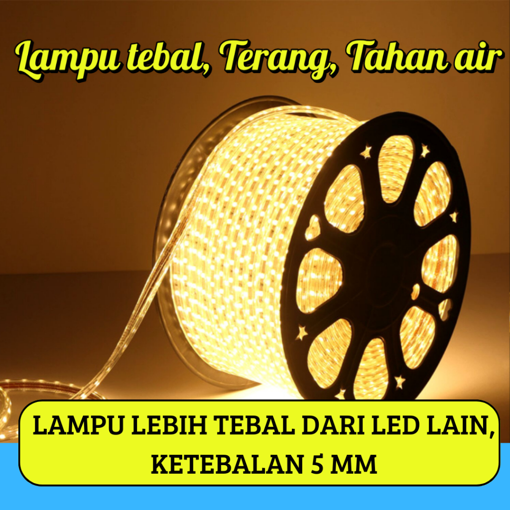 LED Strip 5050 SMD AC 220V / Lampu Selang LED Strip 5050SMD / Lampu Strip LED / Lampu Etalase Hias
