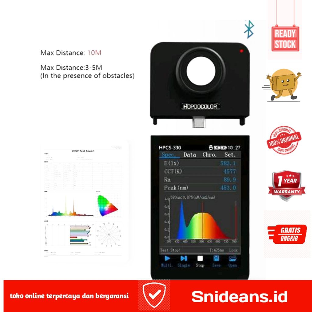 LUX Light Meter Spectrum Measurement Led Spectrum Analyzer CCT CRI Spectrometer HPCS-330