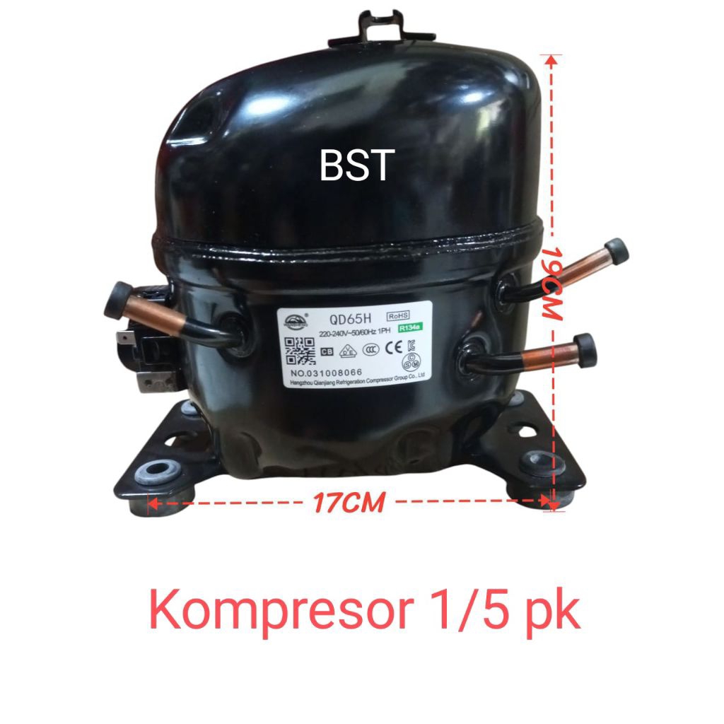 Kompresor Kulkas 1/5 Mesin Kulkas 2 Pintu Jumbo Qd65H Original