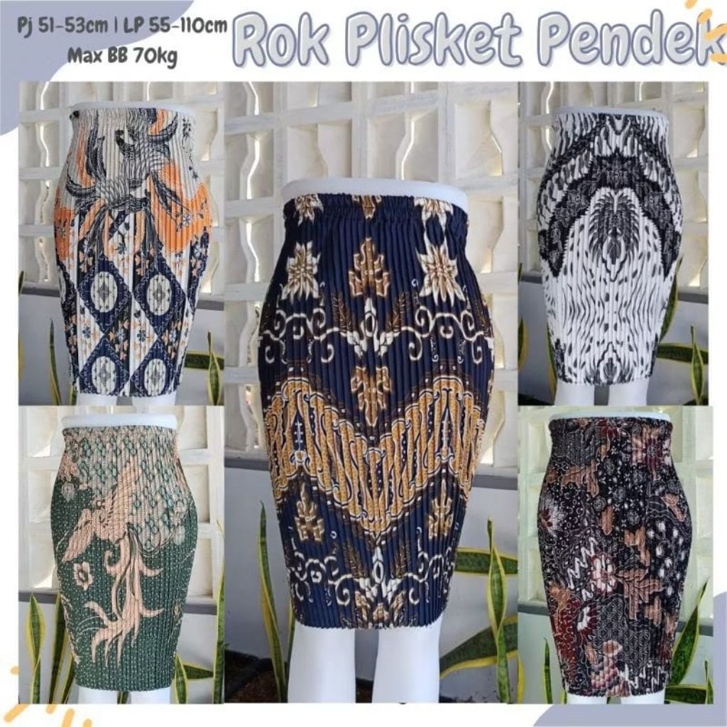 Rok Plisket Pendek Batik