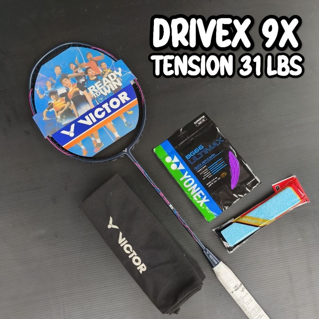 RAKET BADMINTON VICTOR DRIVEX 9X LIMITED EDITION FULSET SIAP PAKAI