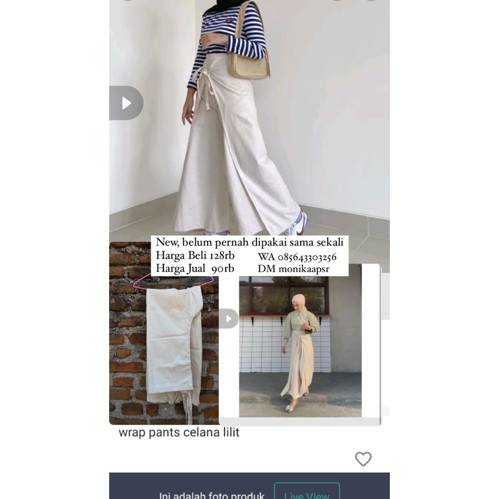 PRELOVED CELANA LILIT WRAP PANTS LIKE NEW BELUM PERNAH PAKAI