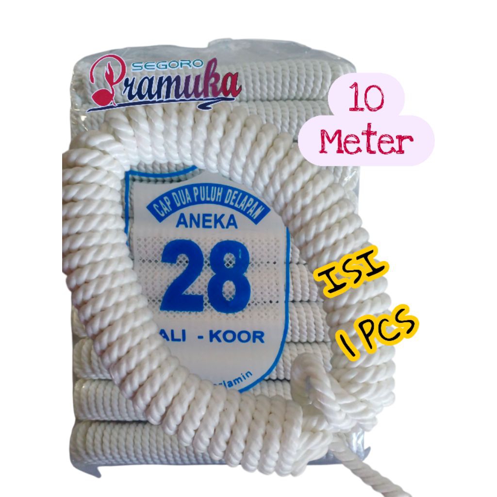Tali Marlon Pramuka 10 Meter ( ISI 1 PCS )- Tali Rami Pramuka CAP 28 Panjang 10 Meter
