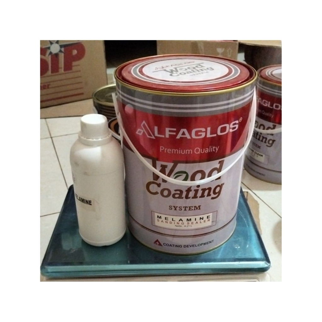 melamine sanding Sealer  Alfaglos 1 galon dan 1 liter