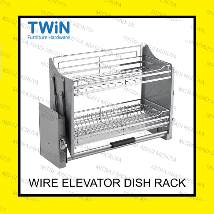 TWIN Wire Elevator TMB WE 80 cm Dish Rack Rak Piring Hidrolik Dapur Kitchen Set