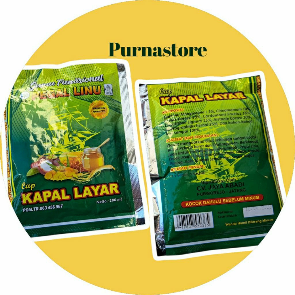 

jamu pegal linu cap KAPAL LAYAR isi 1 lusin