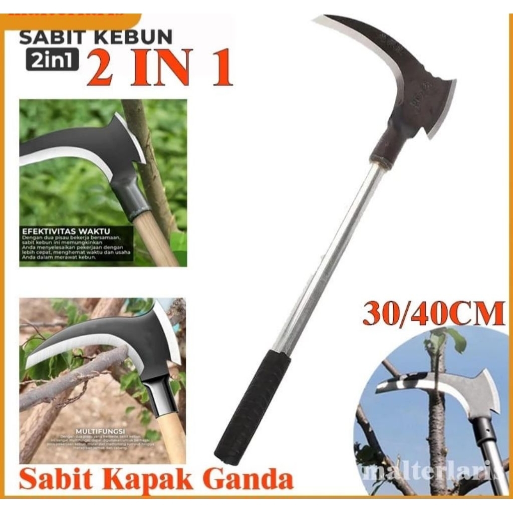 Pemangkas Sabit kapak Ganda Pemangkas Rumput Multifungsi/Sabit Arit Rumput Baja Asli Sabit Kapak Gan