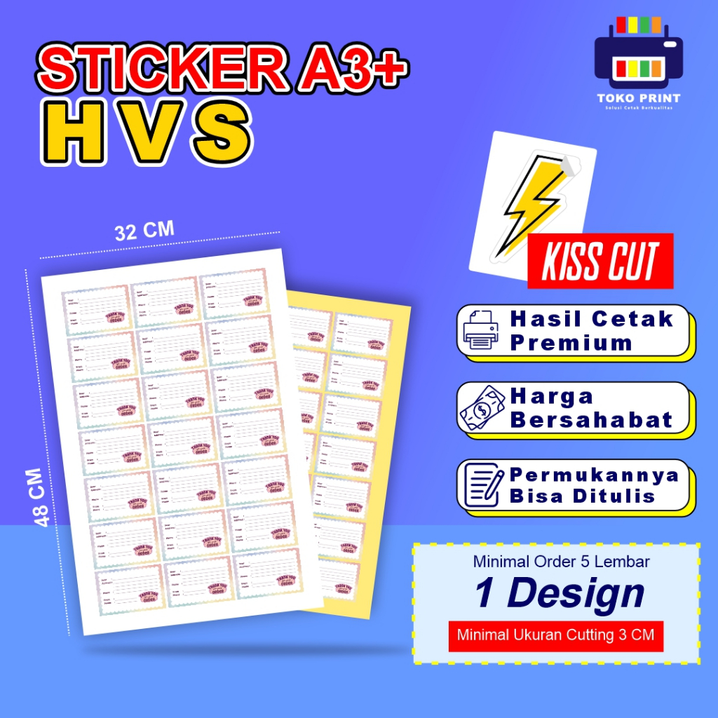 

Cetak Stiker HVS Kisscut | Print Sticker Custom Murah Berkualitas