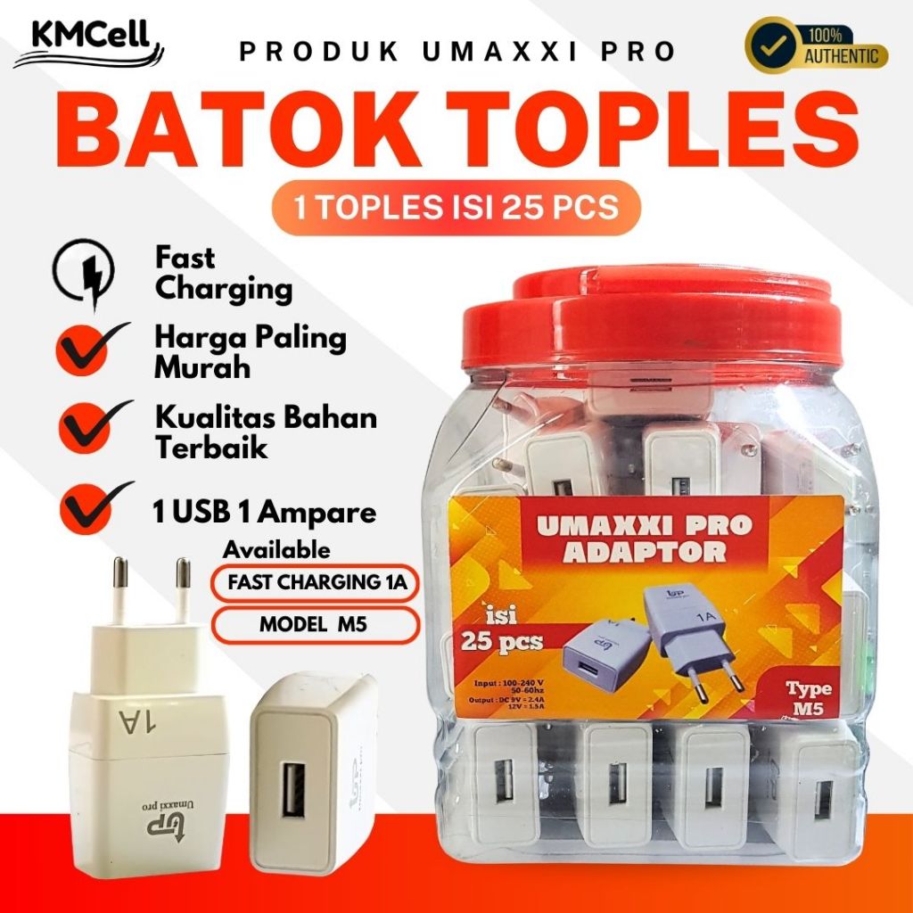 Umaxxi Pro Adaptor USB-A-USB-C / Batok Charger / Kepala Charger