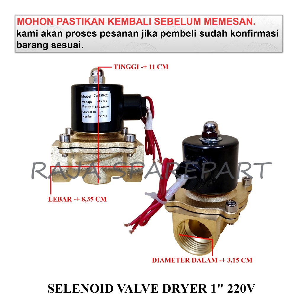 SVT1 DENTAL SELENOID VALVE / SELENOID VALVE DRYER 1" 220V
