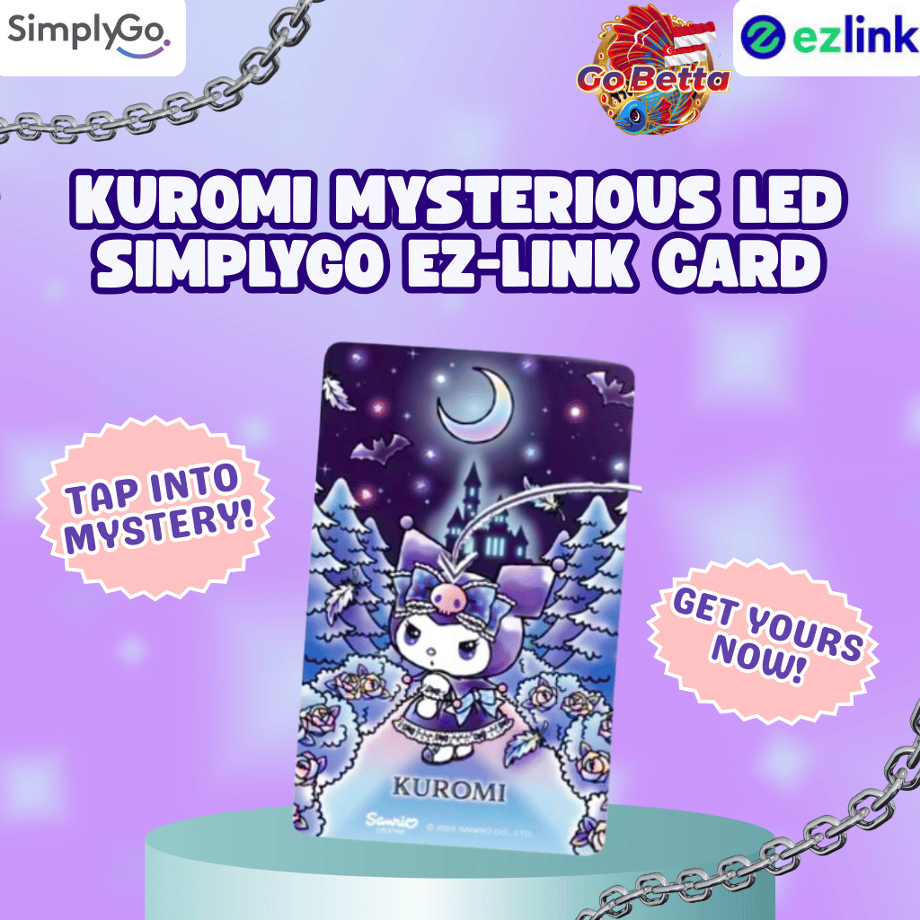 EZ-Link Card Kuromi SimplyGo LED Glow - Kartu Transportasi Singapore MRT & Bus EZ-Link - Kartu EZ Li