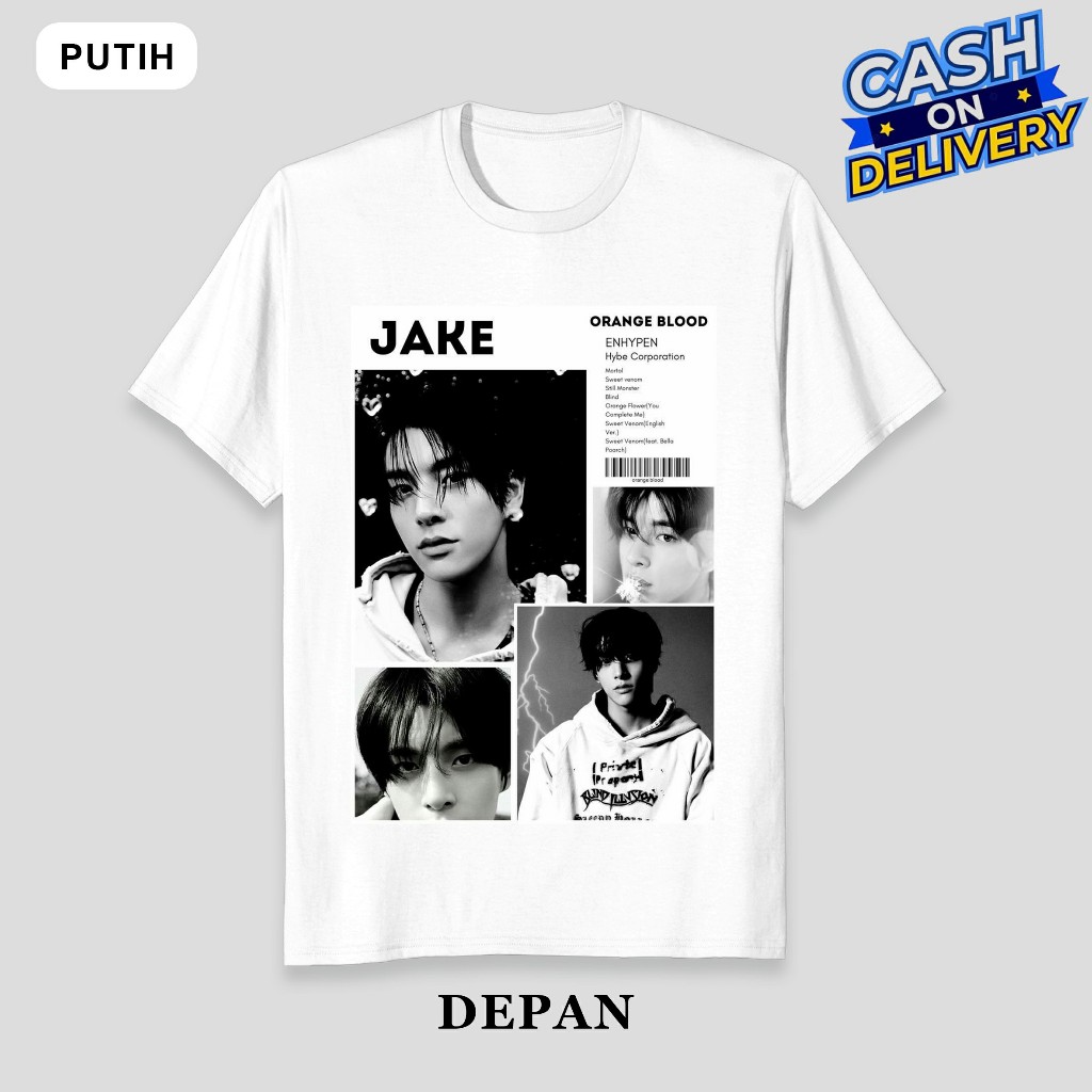 Baju Kaos Tshirt En Initial " JAKE V1 " Sunghoon Sunoo Jungwon Niki Jay Heeseung ENHYPEN Kaos Wanita