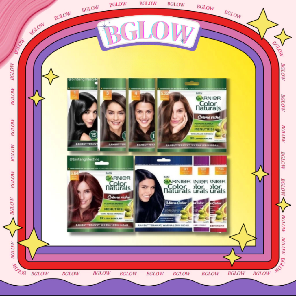 GARNIER CAT RAMBUT / HAIR COLOR | Semir rambut | Pewarna rambut | Warna rambut alami natural awet ta