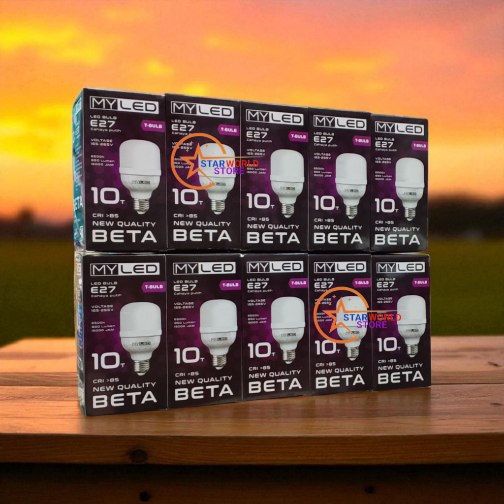 Paket Bundling 10 Pcs Myled Beta LED T-Bulb 10W / Lampu Bohlam LED MYLED BETA 10 Watt