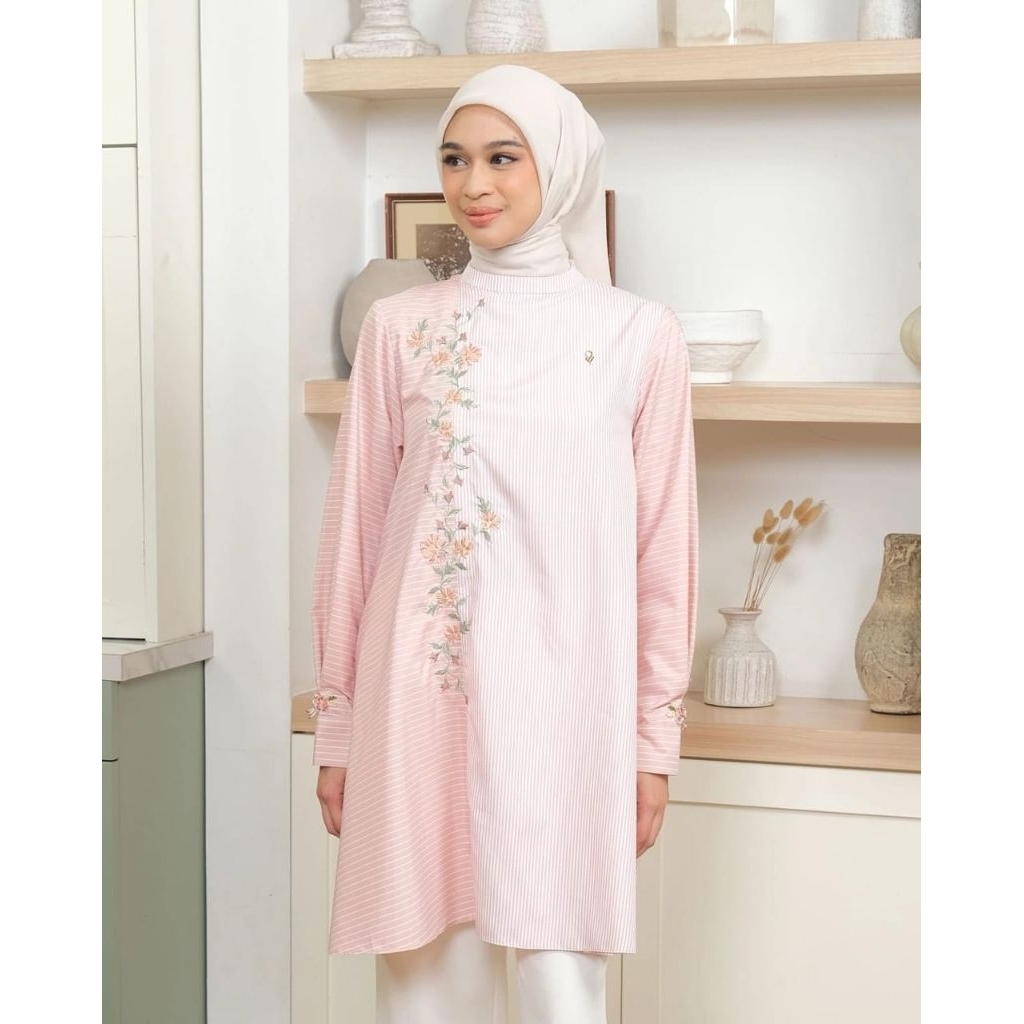 MUDA OFFICIAL Tunik Katun Stripe Payet Florie Tunic Muda Lampung