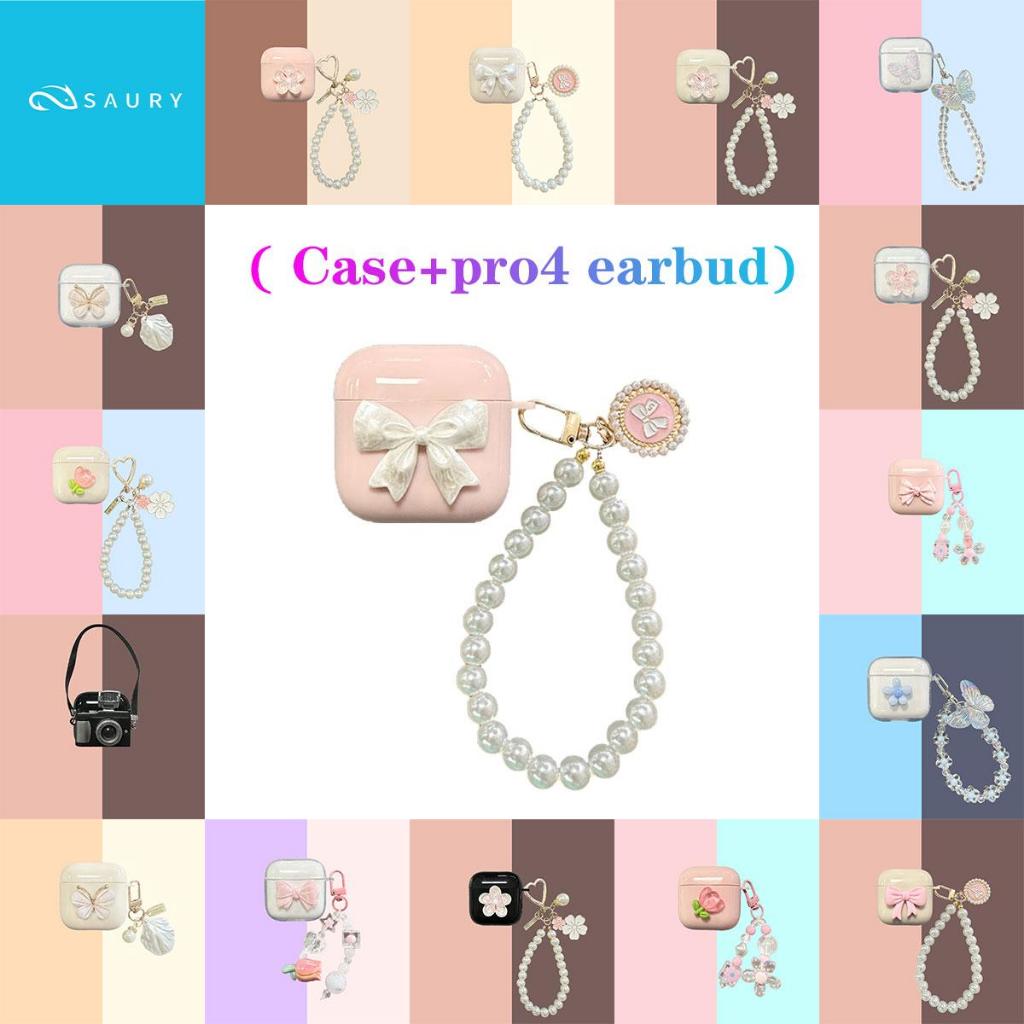 Saury Pro 4 (FREE CASE)TWS Pro4 Wireless BluetoothEarphones Build-in Mic Headphone EarbudsInpods for