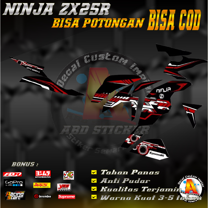 Stiker Decal Motor Kawasaki NINJA ZX25R - Decal Stiker NINJA ZX25R |KODE A111