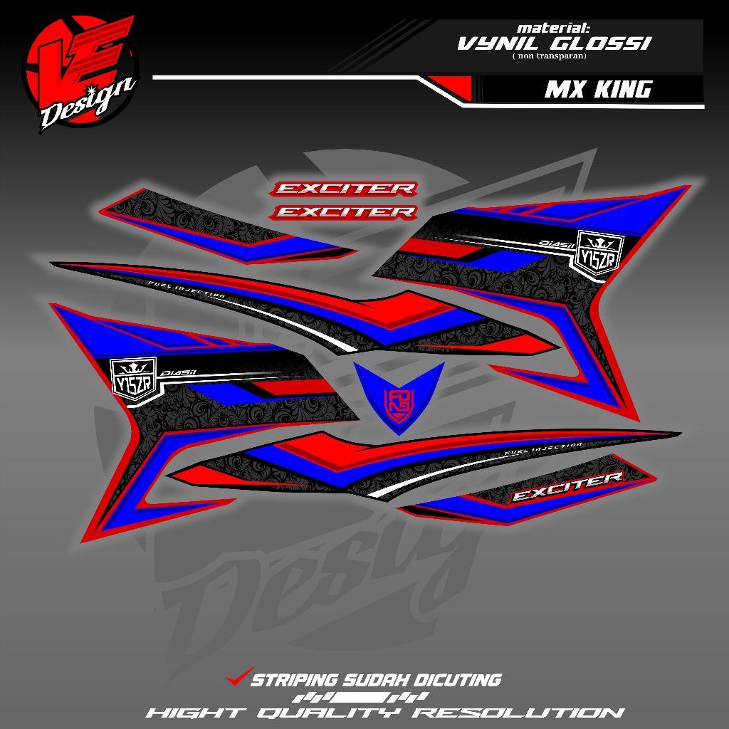 striping mx king 150 exciter custom y15zr malaysia / striping mx king custom / striping mx king raci