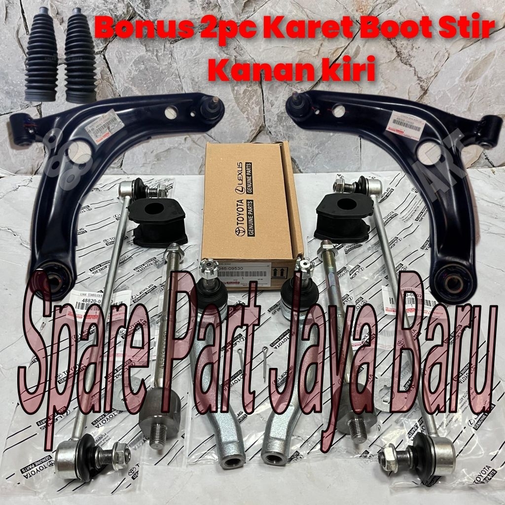 Paketan Kaki Kaki Toyota Yaris New Vios Gen 2 2007-2013 12pc Lower Arm Set Tie Rod End Long Tie Rod 