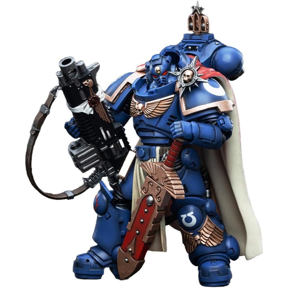 JOYTOY 1/18 Action Figures - Warhammer 40,000 Ultramarines Captain with Master Crafted Heavy Bolt Ri