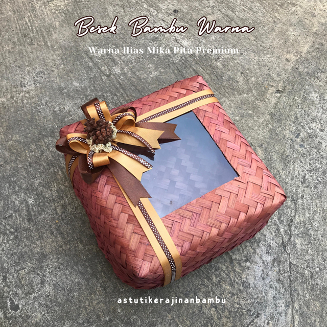 

SEPASANG BESEK WARNA PITA POLKA BUNGA RUSTIC JUMBO/Besek hampers besek HANTARAN murah besek makanan hantaran cantik box makan packaging cantik