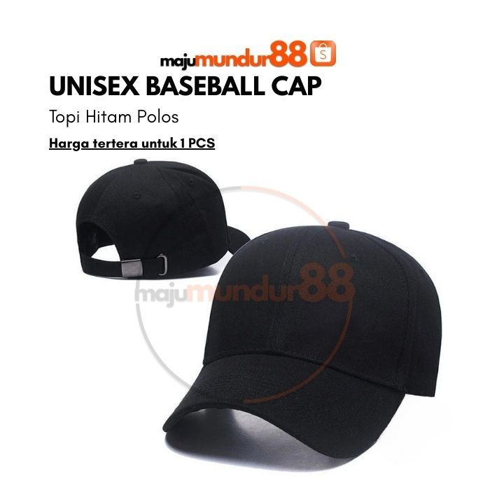 Topi Hitam Polos Topi Fashion Korea Unisex Baseball Cap