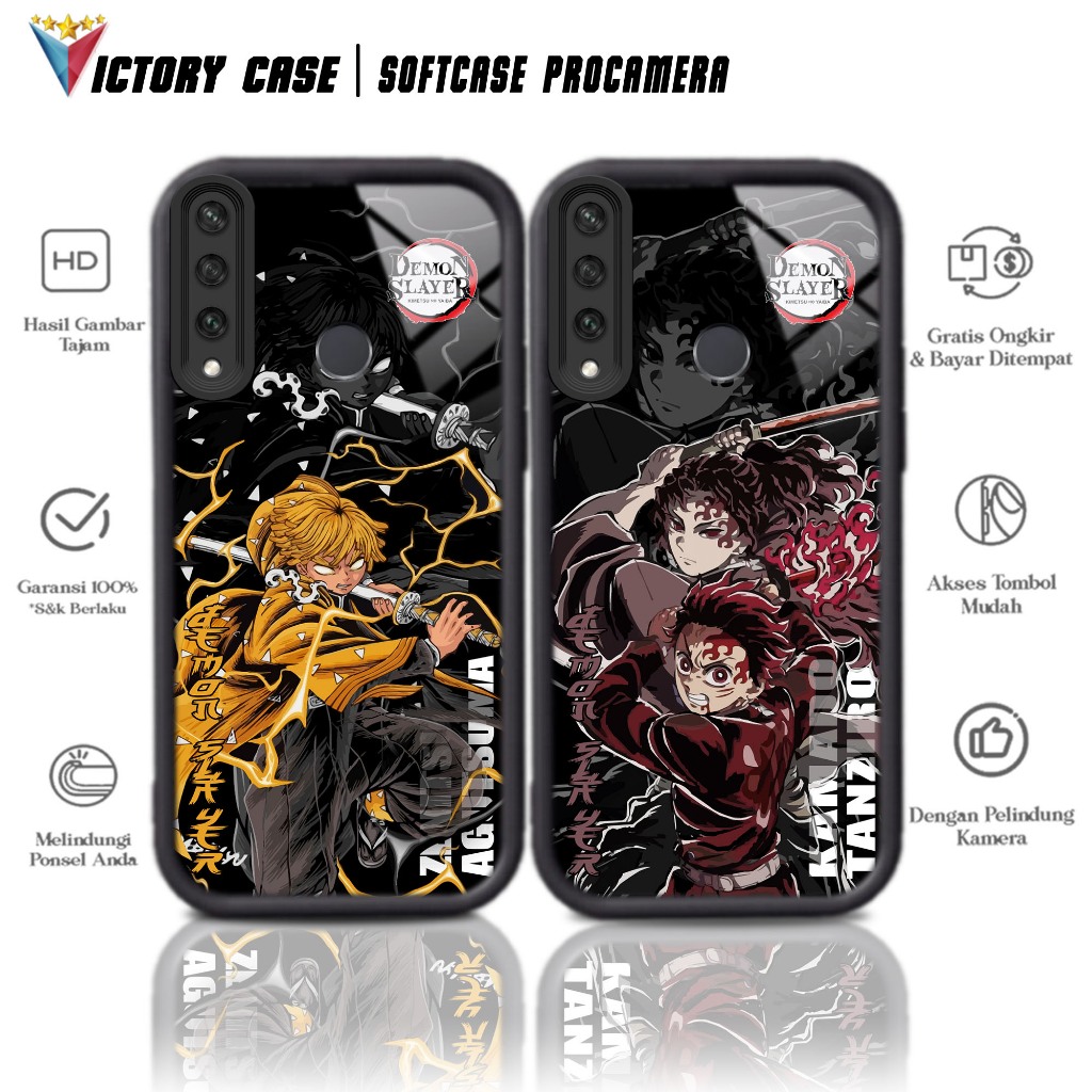 Case Premium Compatible For HUAWEI Y6P 2020 Motif DEMONSLAYER Casing Softcase Glossy Anti Jamur