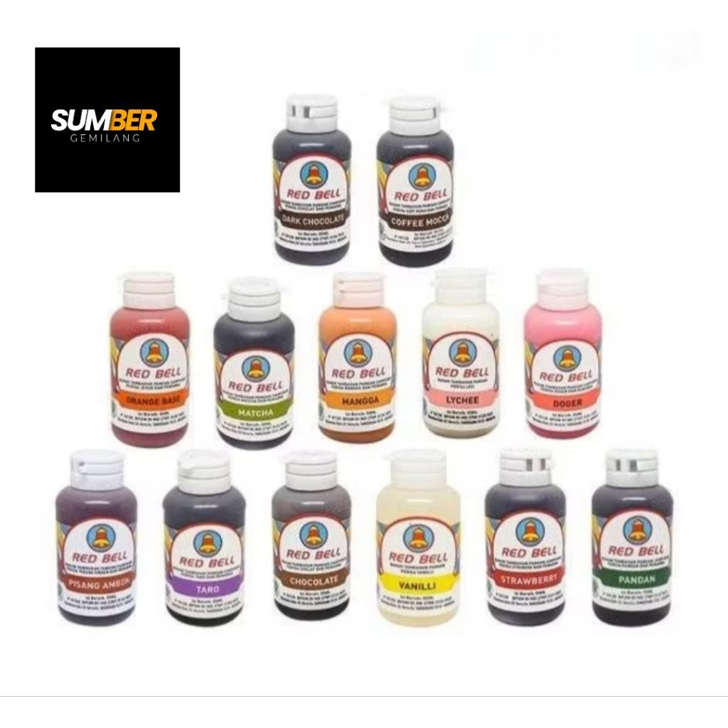 

red bell perisa pewarna makanan 55 ml 1 pack isi 6 pcs