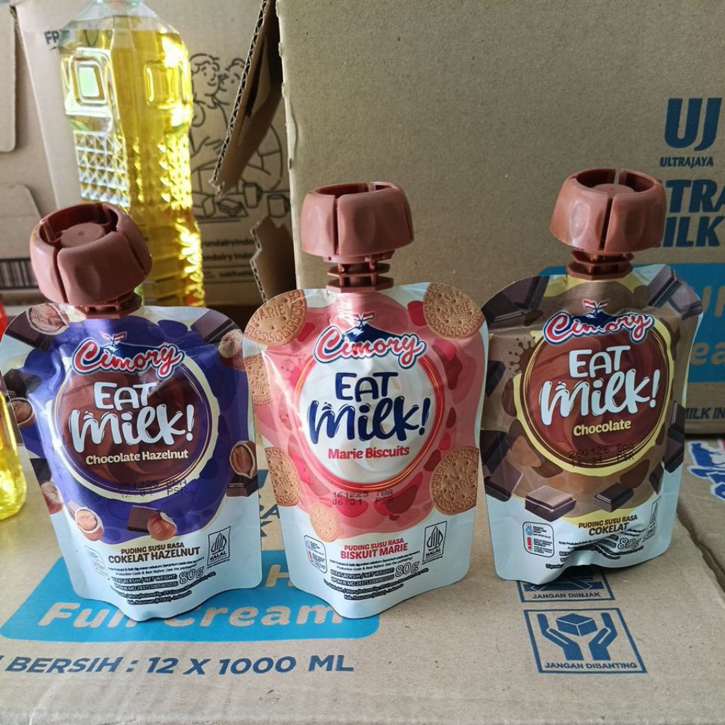 

Cimory Eat Milk 80GR - Cimory Eat Milk Puding Susu Coklat / Hazelnut / Marie #VazaBasicStore