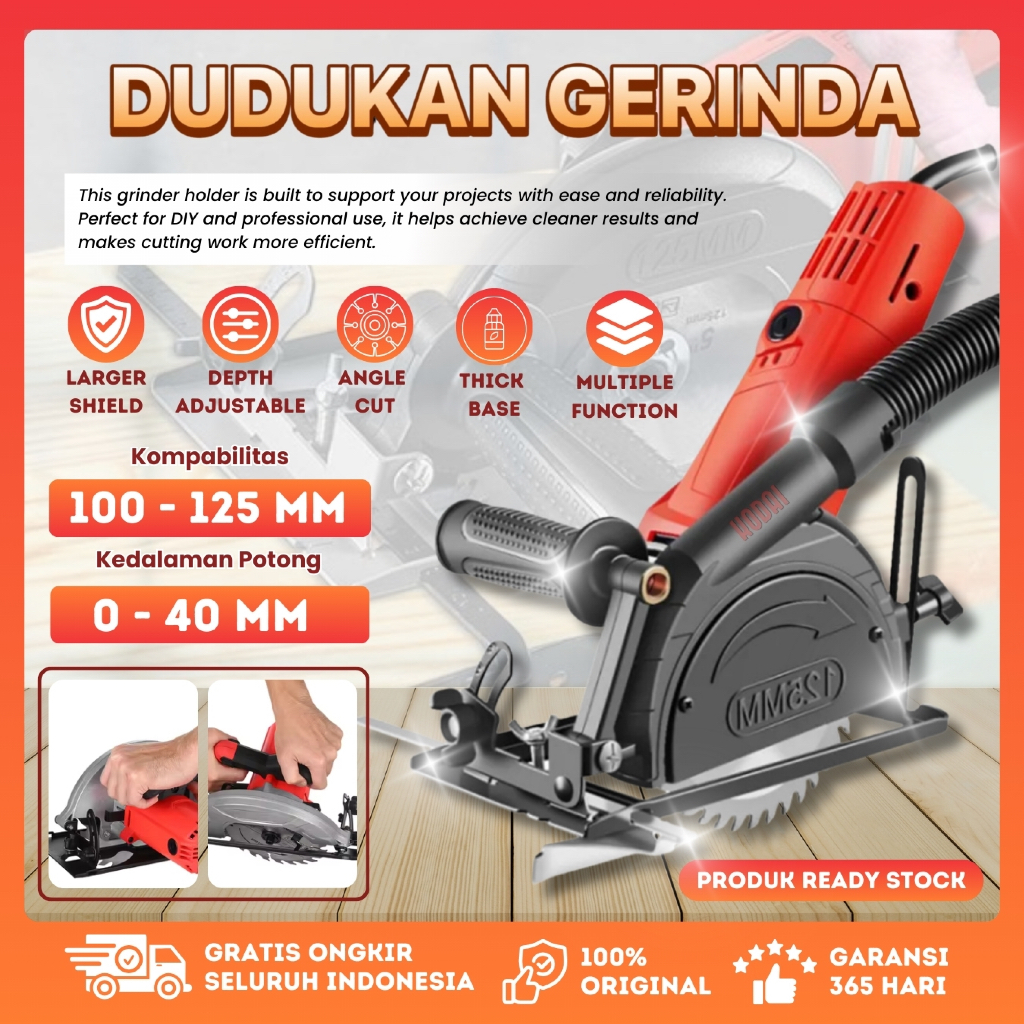 KODAI Mata Gerinda Gergaji Potong Kayu 40T Mata Grinda Double 4" Set Dudukan Gerinda Tangan Lengkap