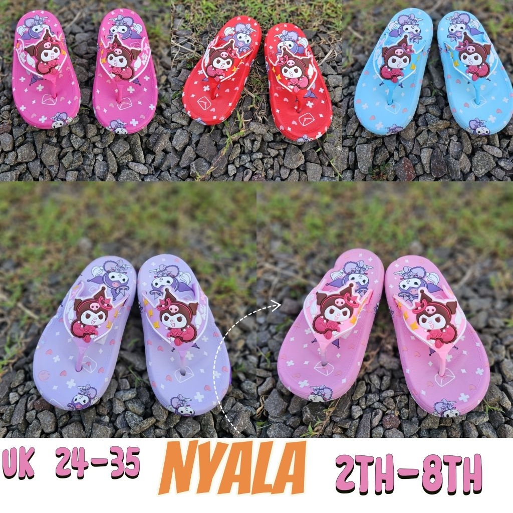 Sandal LED Anak Perempuan Motif Kuromi Sandal Sandal Jepit Lampu Nyala-2025
