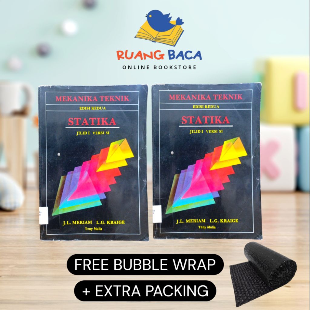 ORIGINAL SECOND BUKU MEKANIKA TEKNIK STATIKA EDISI KEDUA JILID 1 VERSI SI - J.L. MERIAM & L.G. KRAIG