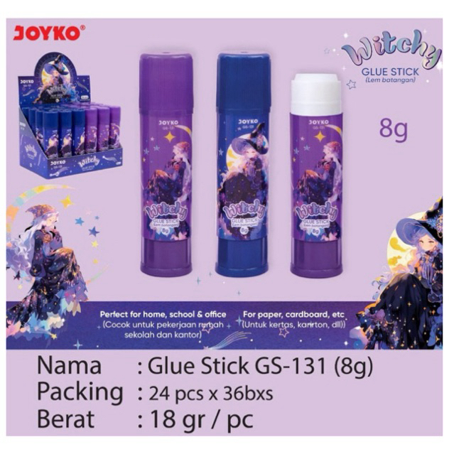 

( 1 pcs ) Joyko Glue Stick Witchy GS-131 8g / Lem Batangan Penyihir Gs131 / Lem Stik 8 gram Gs 131