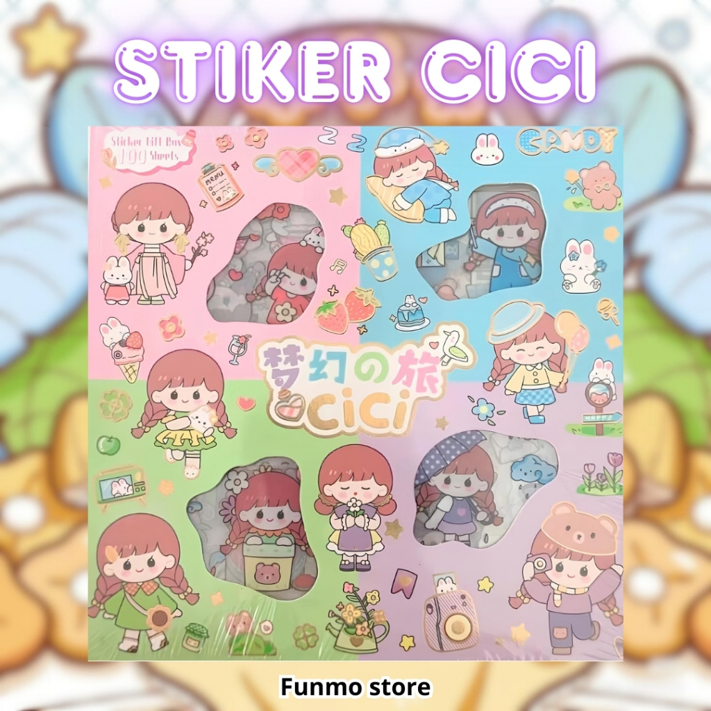 

Sticker Momo Rainbow Cici Senmo Waterproof 4 Warna Isi 100 Lembar Lucu