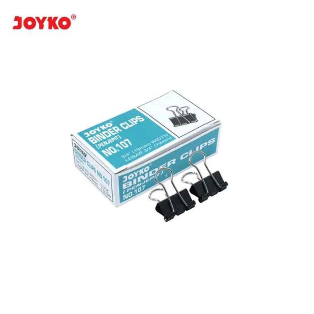 

Joyko BC No.107 | Binder Clip No.107 | Klip Kertas Hitam 3/4 Inch | Penjepit Kertas 19mm