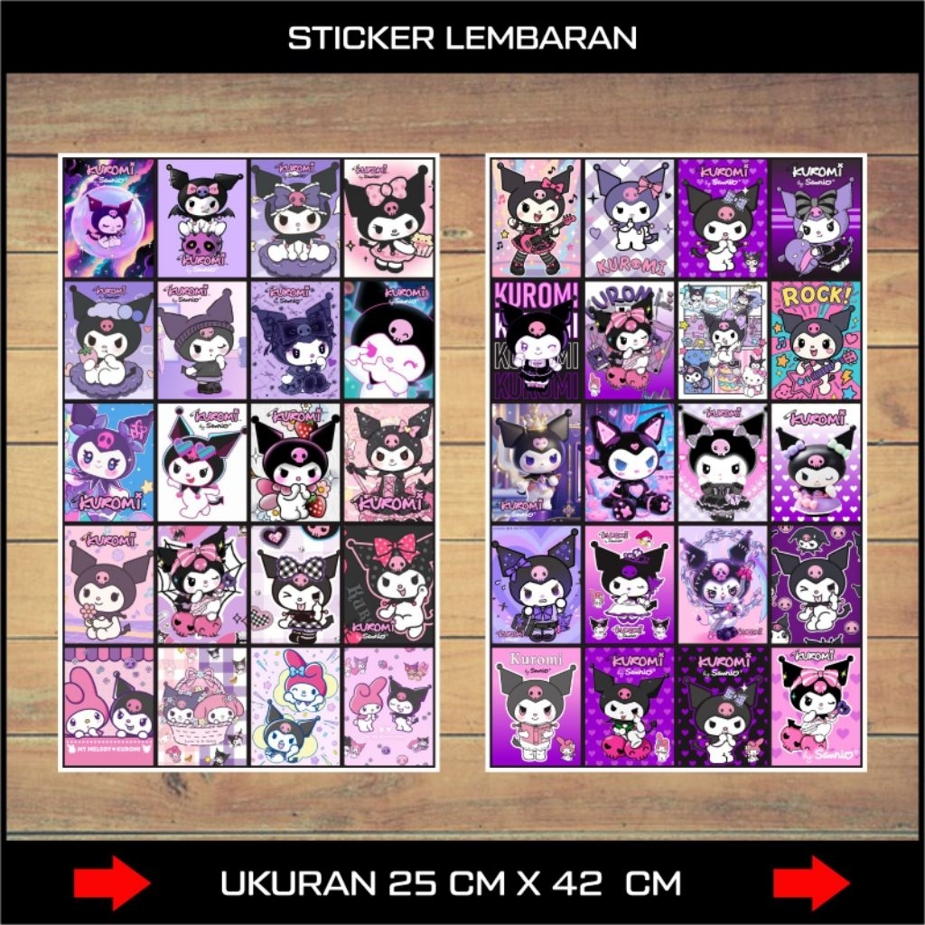 

Stiker kuromi / Sticker Pack Lembaran ukuran 20 x 30 isi 20 pcs