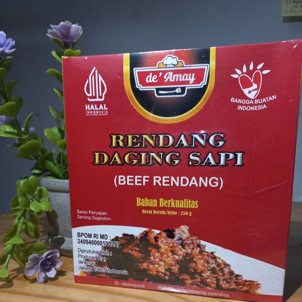

Rendang Daging Retort 250 gr, siap santap
