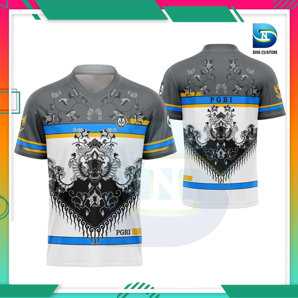 Baju Guru PGRI Pria - Kaos Seragam PGRI - Jersey Olahraga Guru PGRI Printing
