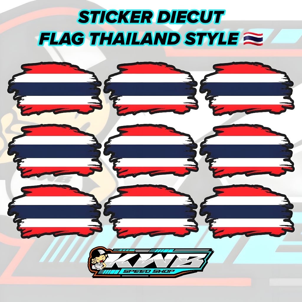 

Stiker thailand style sticker bendera flag logo thailand style ukuram 6cm x 3cm isi 5pcs