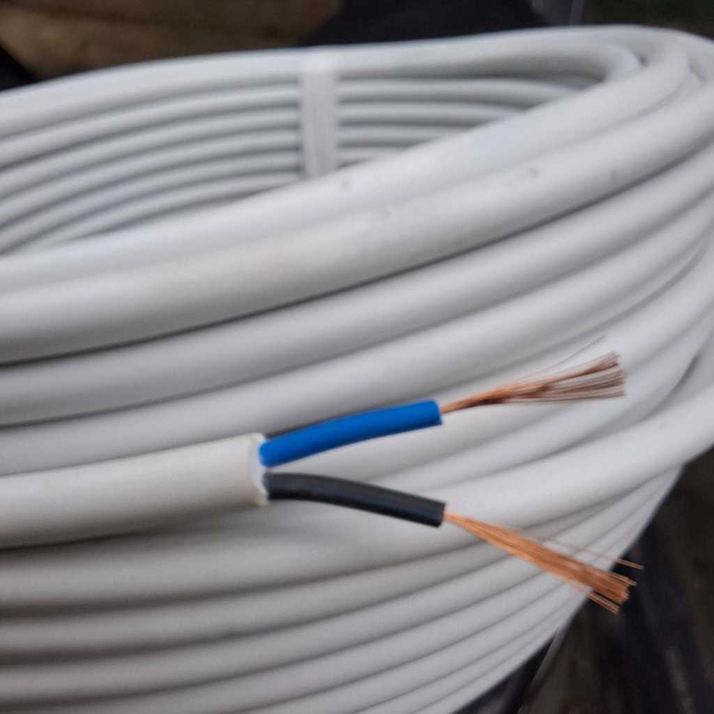 Rumahleha Kabel Listrik Serabut 2X1,5Mm Putih - Hitam - Kabel Serabut Nymhy Putih - Hitam 2X1.5Mm ()