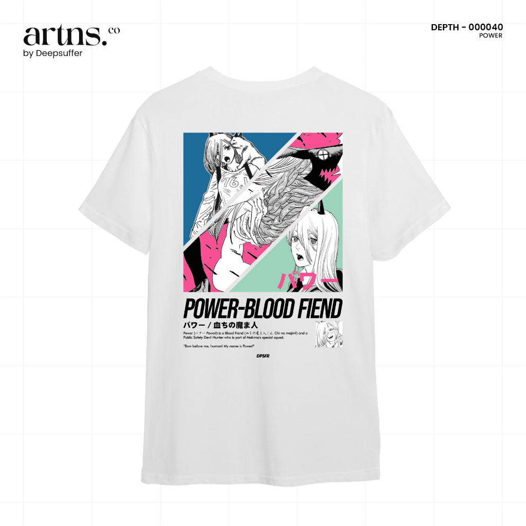 T-shirt artns Putih - Power Chainsawman