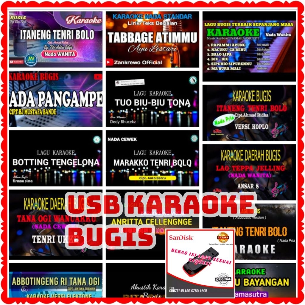 MP4 USB KARAOKE LAGU BUGIS TERBARU-USB KARAOKE LAGU BIGIS VIRAL-USB KARAOKE LAGU BUGIS-FLASH DISK LA