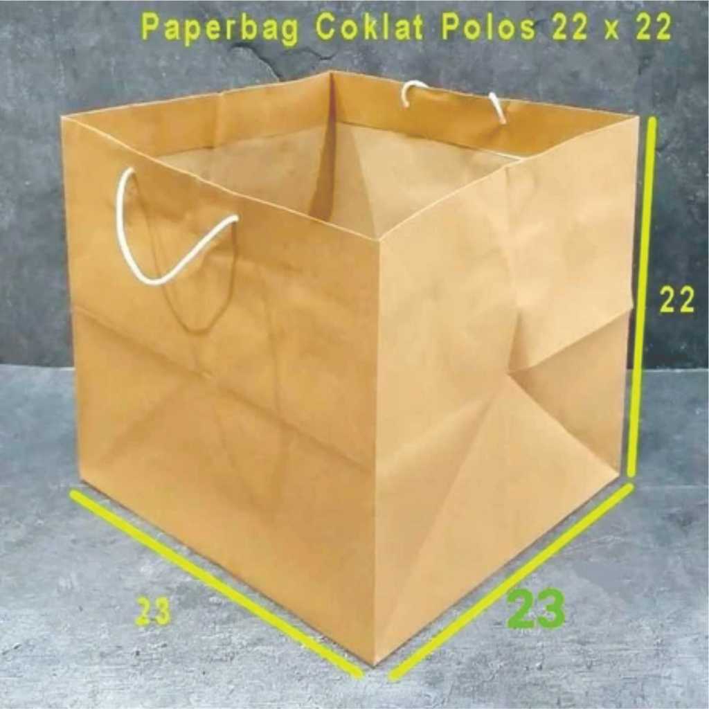 

PAPERBAG TAS KERTAS COKLAT Dus nasi uk 22 x 22