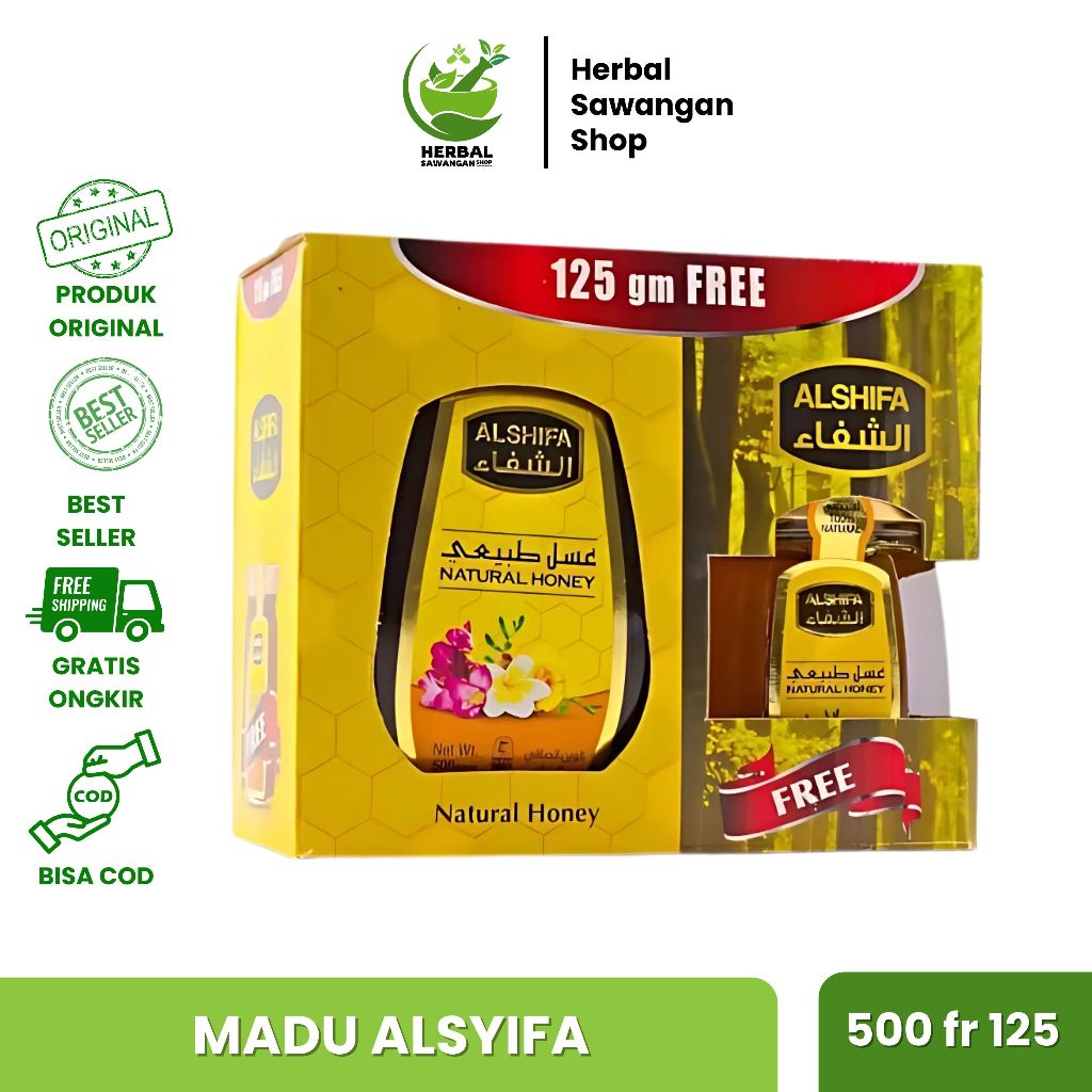 

Madu Al Shifa 500gr Free 125gr Natural Honey Asli Arab Saudi