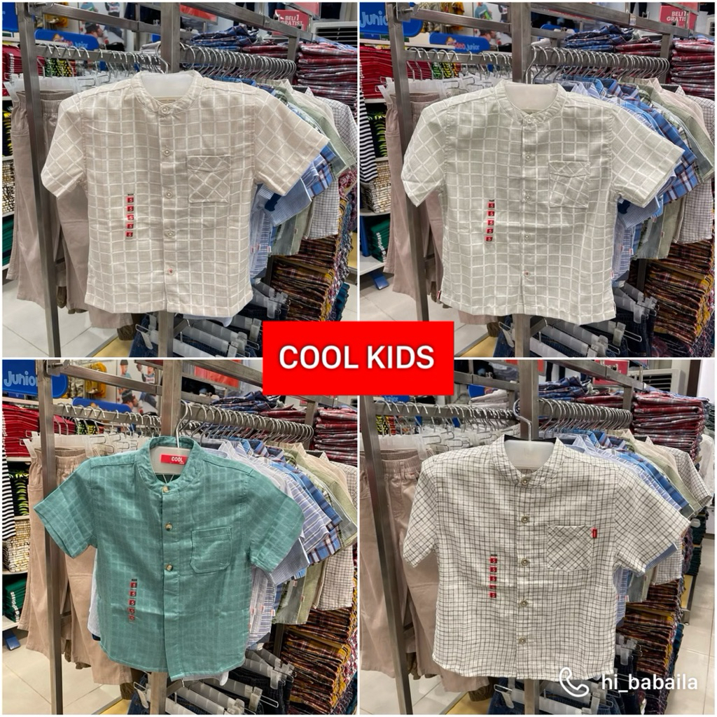 Cool Kids Kemeja Koko Lengan Pendek Anak Laki-laki 4-14 Tahun