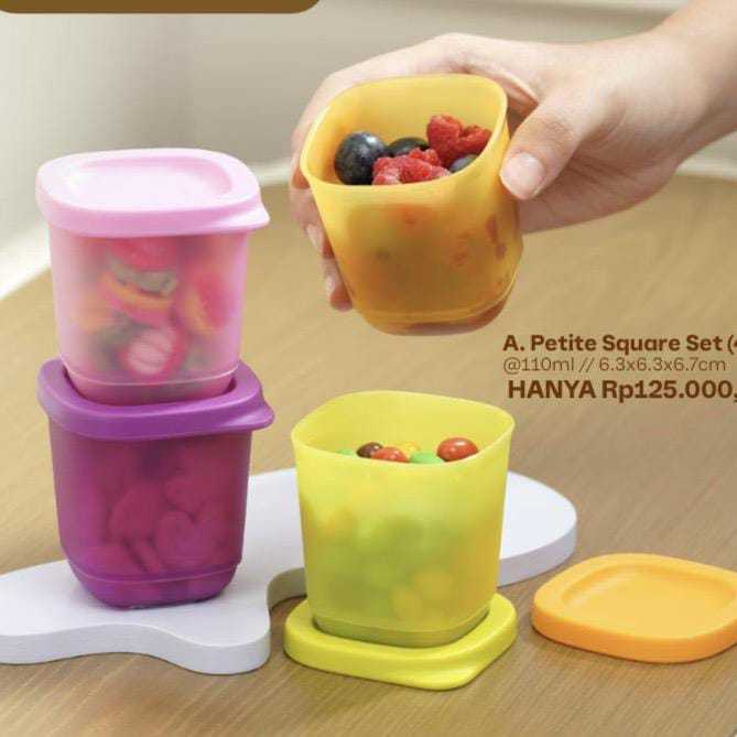 Tupperware petite square kotak mini set isi 4